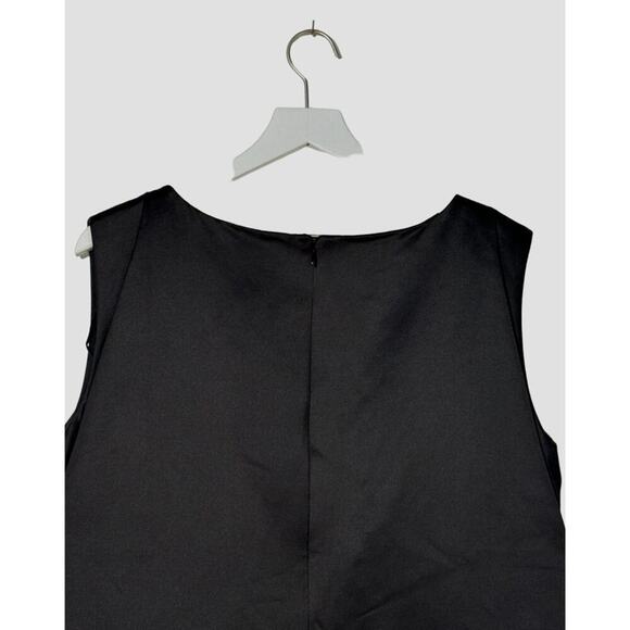 COS Black Satin Feel Sleeveless Shift Dress | Minimalist Chic Size M (40) - Picture 5 of 9